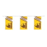 AFL Hawthorn Hawks Bunting hanging Flag Banner 5m long with 12 flags