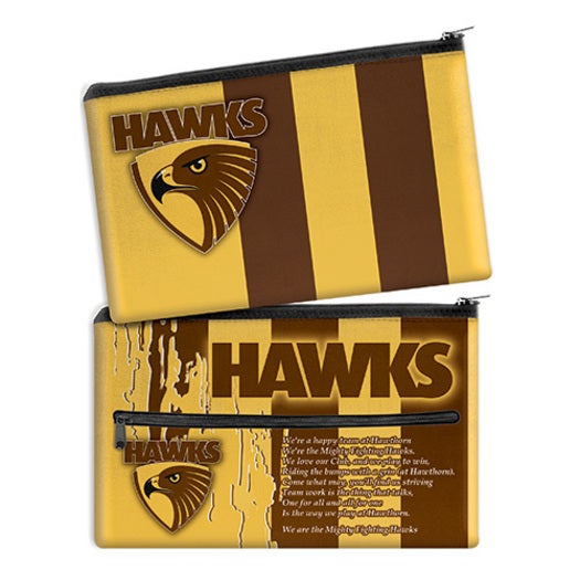 AFL Hawthorn Hawks QUALITY LARGE Pencil Case for School Work Stationary