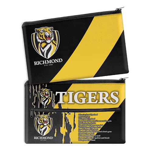 Richmond Tigers AFL QUALITY LARGE Pencil Case for School Work Stationary
