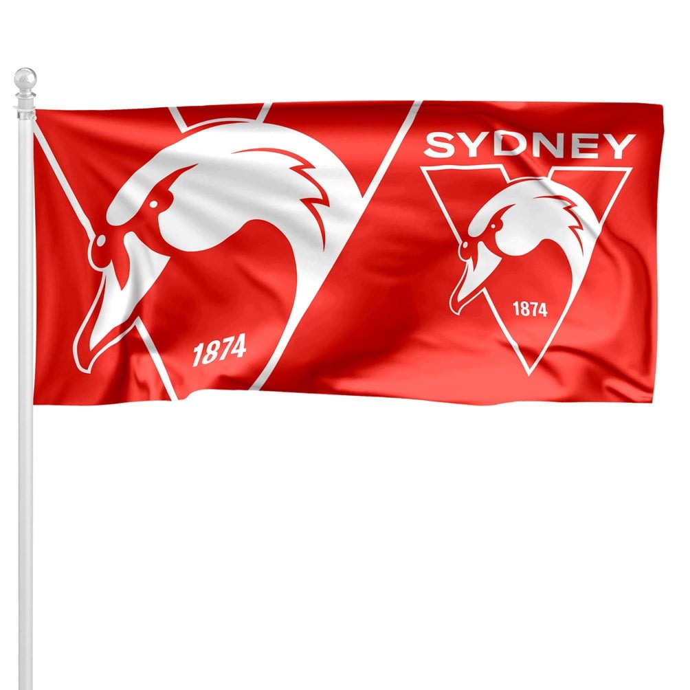 AFL Sydney Swans Pole Flag LARGE 1800x900mm Licensed (Pole not included)