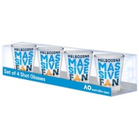 Australian Open Tennis Set of 4 Glass Shot Glasses