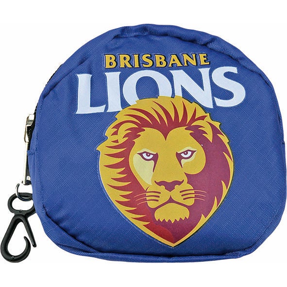 Brisbane Lions AFL Foldaway Shopping Grocery Tote Carry Bag Pouch Key Chain
