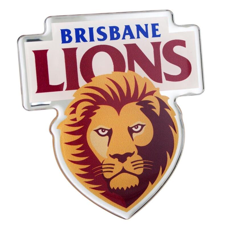 Brisbane Lions AFL Lensed Chrome Decal Badge - Cars, Bikes, Laptops, Most Things