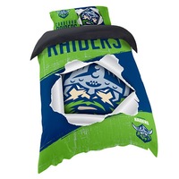 Canberra Raiders NRL SINGLE Bed Quilt Doona Duvet Cover and Pillow Case Set