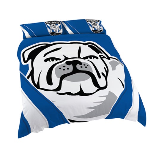 Canterbury Bulldogs NRL QUEEN Bed Quilt Doona Duvet Cover & Pillow Cases Set NEW