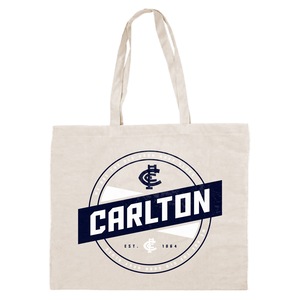 Carlton Blues AFL Canvas Tote Carry Shopping Grocery Bag