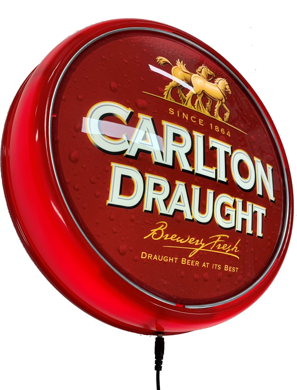 Carlton Draught Beer LED Bar Lighting Wall Sign Light Button