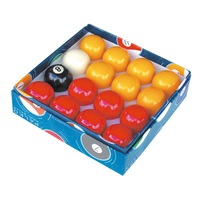 Casino Pool Snooker Billiard Balls Red Yellow Black White - 2 inch - Colour Box