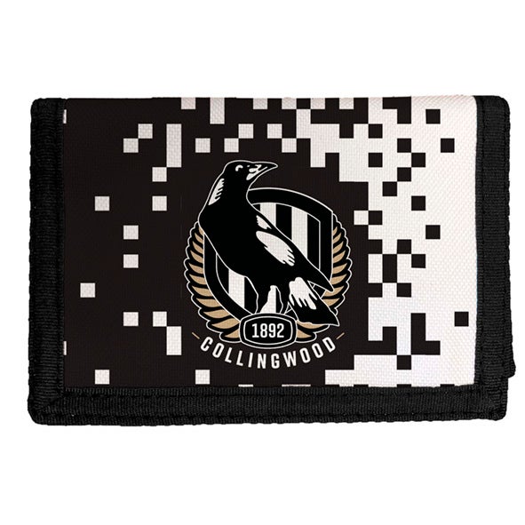 Collingwood Magpies AFL Money Wallet Coin Note and Card Compartments