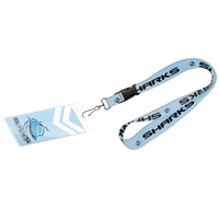 Cronulla Sharks NRL Lanyard Chain Card Pocket Storage Poly Swivel Hook