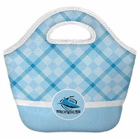 Cronulla Sharks NRL Neoprene Cooler Shopping Bag Top Pocket with Zip and Handle