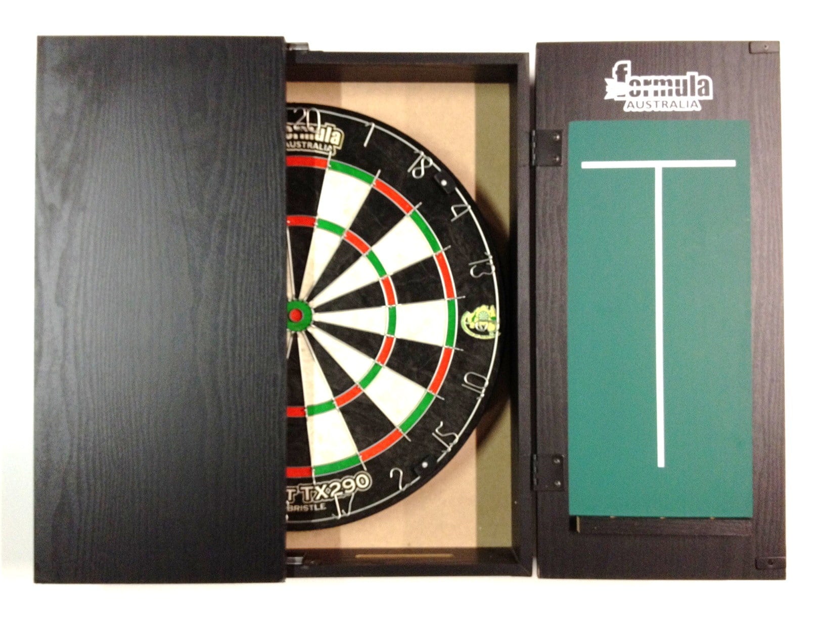 Dart Board Set Black Ash Cabinet with TX290 Dartboard