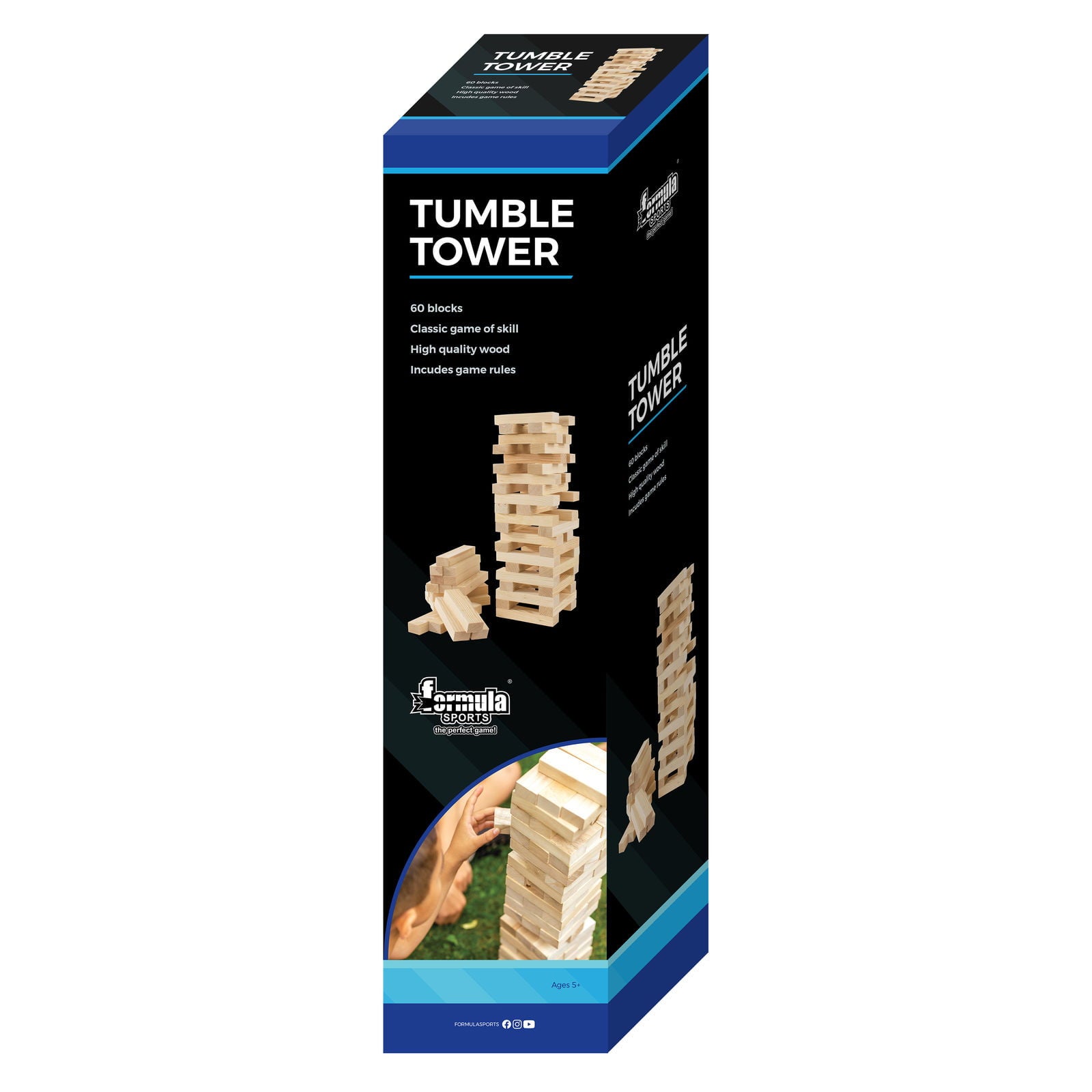 Formula Sports LARGE Wooden Tumble Tower Tumbling Towers Outdoor Game
