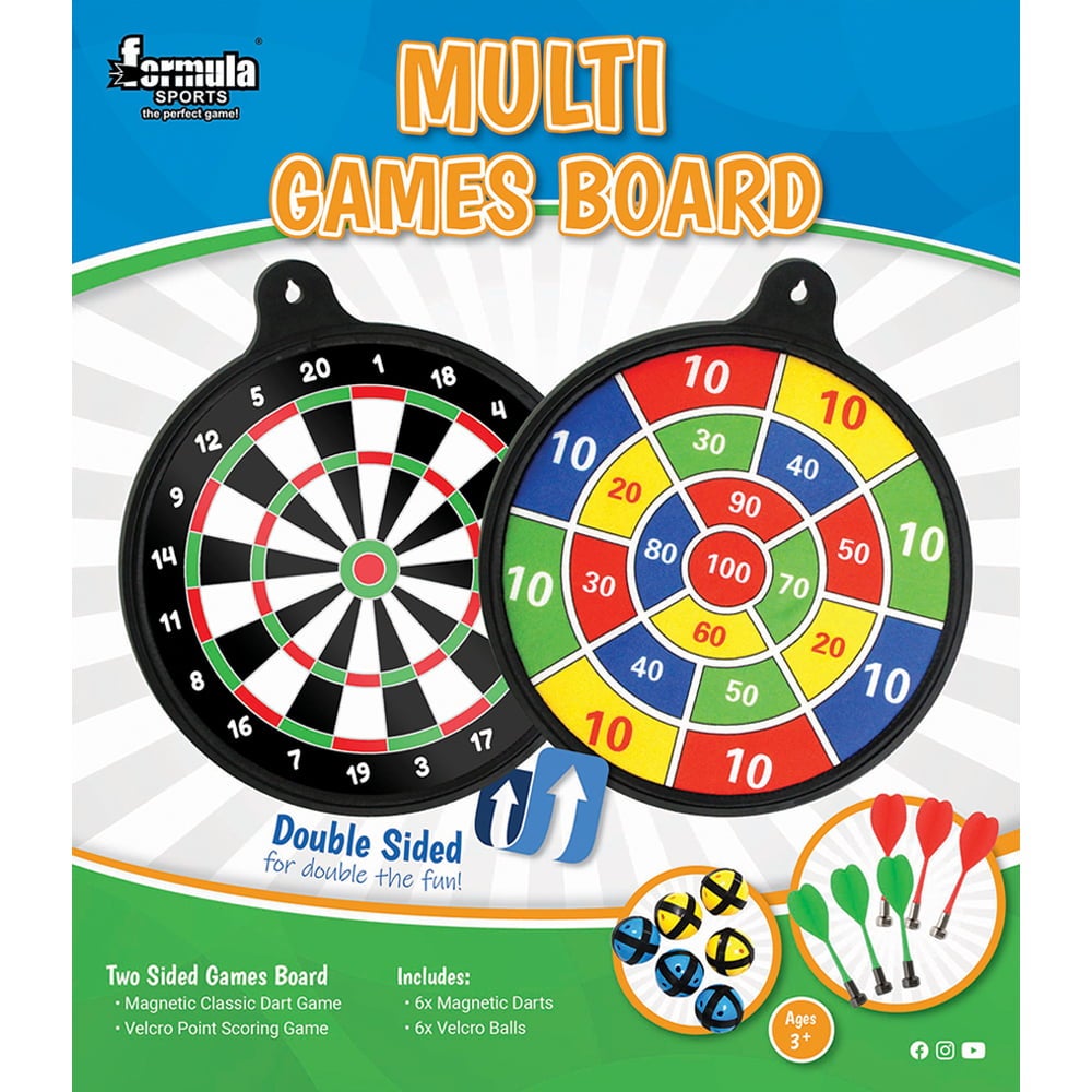 Formula Multi Games Dartboard Family Magnetic Darts and Stick on Ball Game