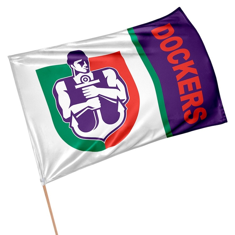 Buy Fremantle Dockers Afl Retro Mascot Design Game Day Pole Flag Banner 