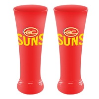 Gold Coast Suns AFL Coloured Beer Drink Schooner Skol Glasses Set