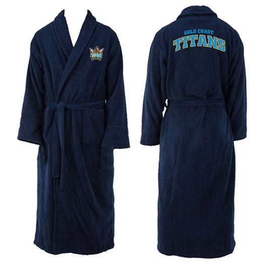 Gold Coast Titans NRL Adult Polyester Dressing Gown Bath Robe