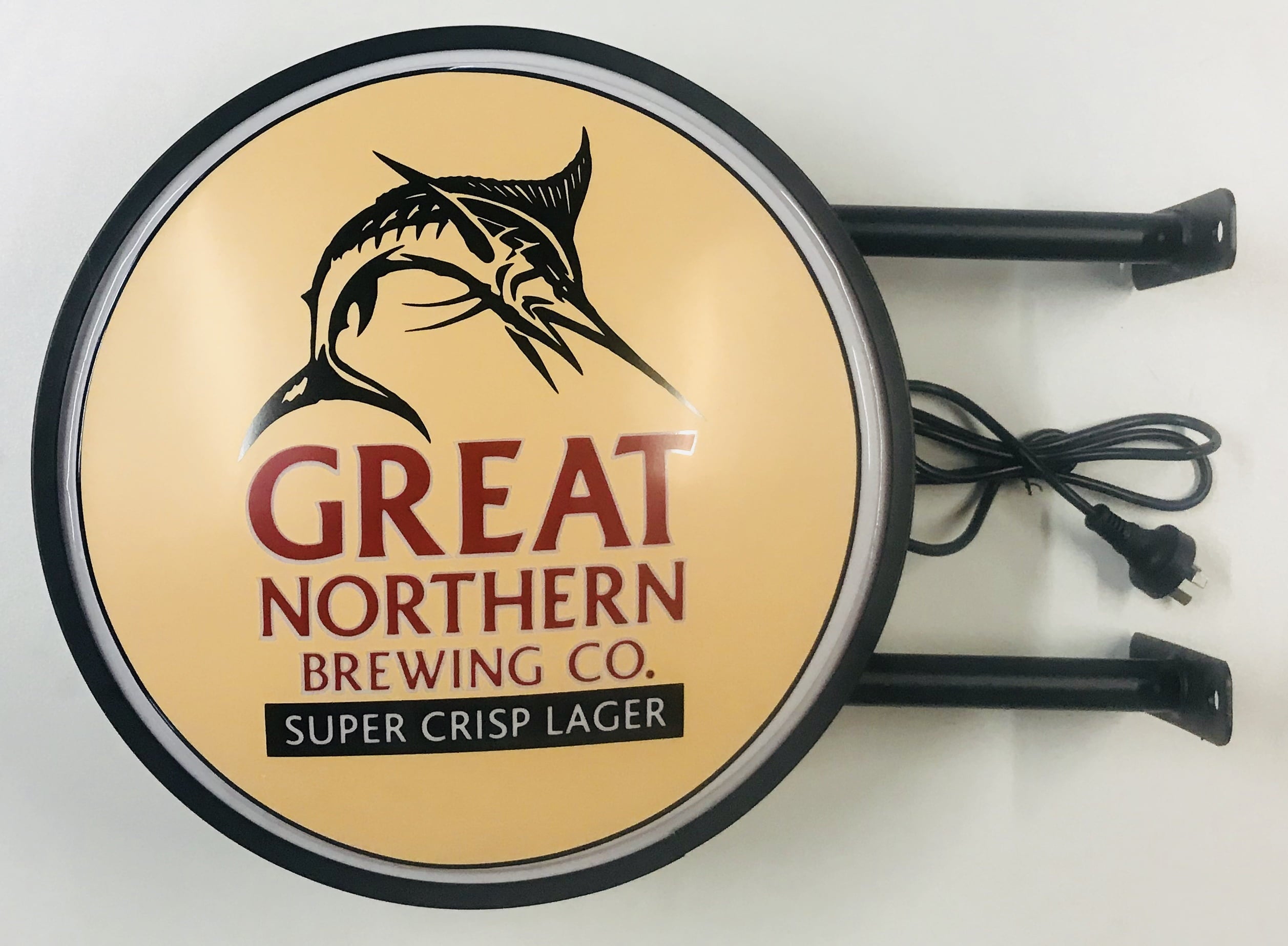 GN Black Fish SUPER CRISP LARGER Beer Bar Lighting Wall Sign Light LED