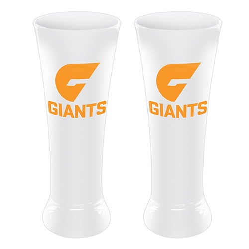 Greater Western Giants AFL Coloured Beer Drink Schooner Skol Glasses Set