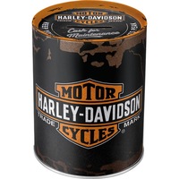 Harley Davidson German Made Tin Round Money Box