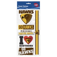 Hawthorn Hawks AFL Temporary TATTOO Sheet