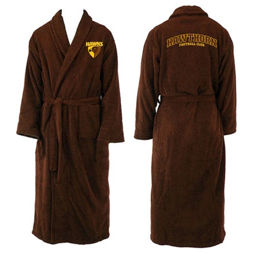 Hawthorn Hawks AFL Youth Kids Dressing Gown Robe Size 10-12