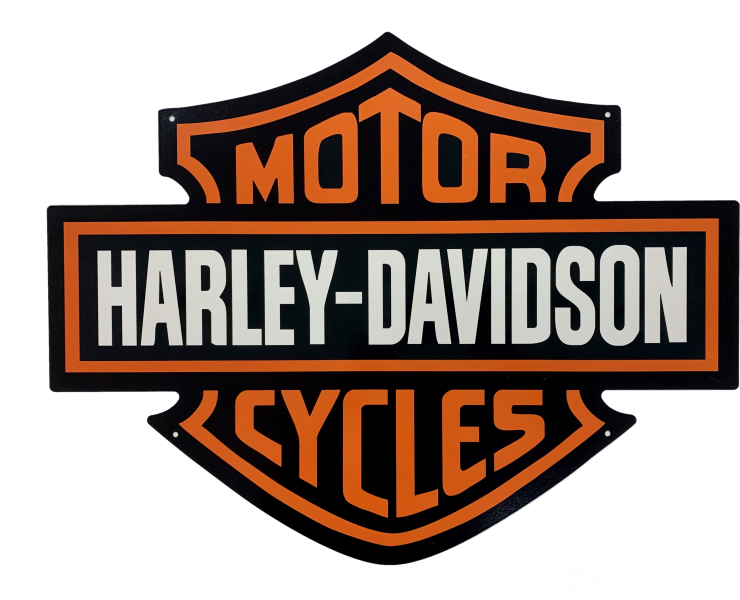 Large Harley Davidson Motor Cycles Metal Shield Wall Sign