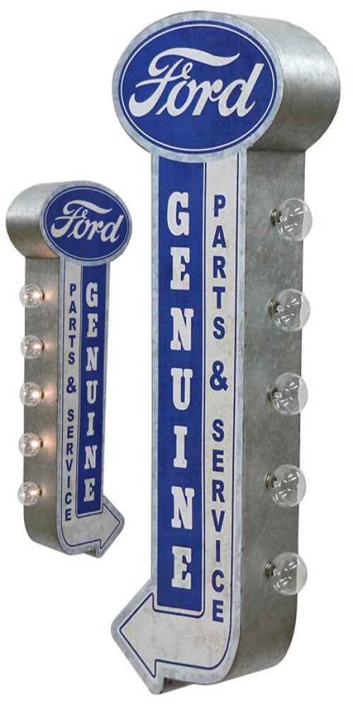 Man Cave Ford Genuine Parts Tin Double Sided Wall Sign Light
