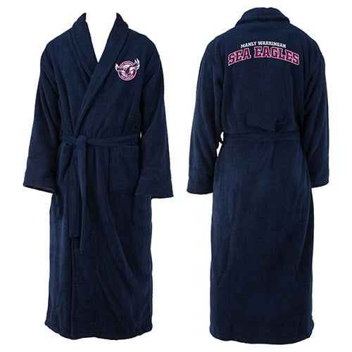 Manly Warringah Sea Eagles NRL Adult Polyester Dressing Gown Bath Robe