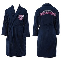 Manly Warringah Sea Eagles NRL Youth Kids Dressing Gown Robe Size 10-12