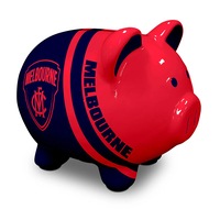 Melbourne Demons AFL Dolomite Piggy Bank Money Box with Coin Slot