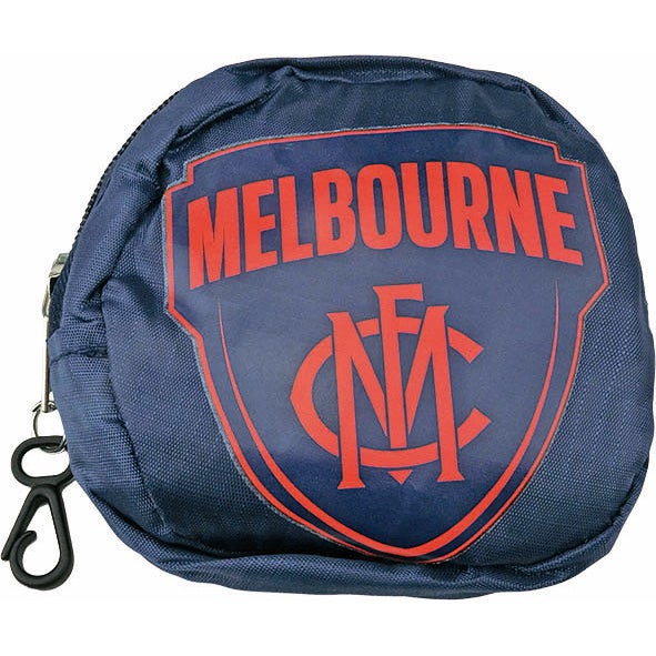 Melbourne Demons AFL Foldaway Shopping Grocery Tote Carry Bag Pouch Key Chain