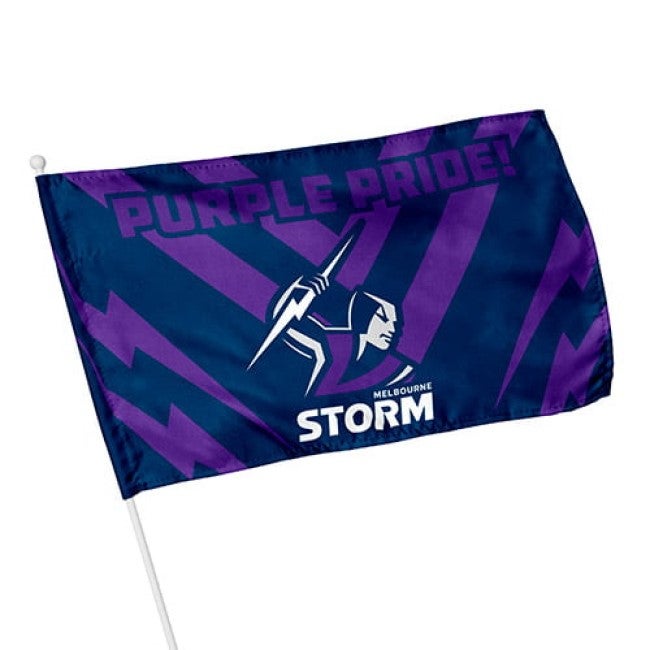 Melbourne Storm Licensed NRL KIDS Pole Game Day Flag Banner