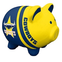 North QLD Queensland Cowboys NRL Dolomite Piggy Bank Money Box with Coin Slot