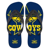 North QLD Queensland Cowboys NRL Thongs Plugger Flip Flops