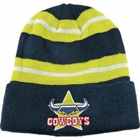 North QLD Queensland Cowboys NRL Wozza Embroidered Beanie Hat