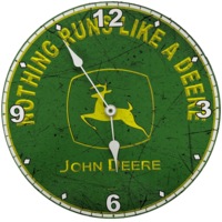 Nothing Runs Like A John Deere Mower Tractor Metal Clock Sign