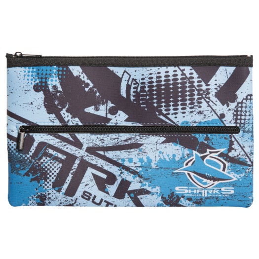 NRL Cronulla Sharks QUALITY LARGE Pencil Case for School Work Stationary
