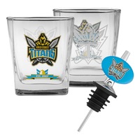 NRL Gold Coast Titans SPIRIT Glasses & POURER