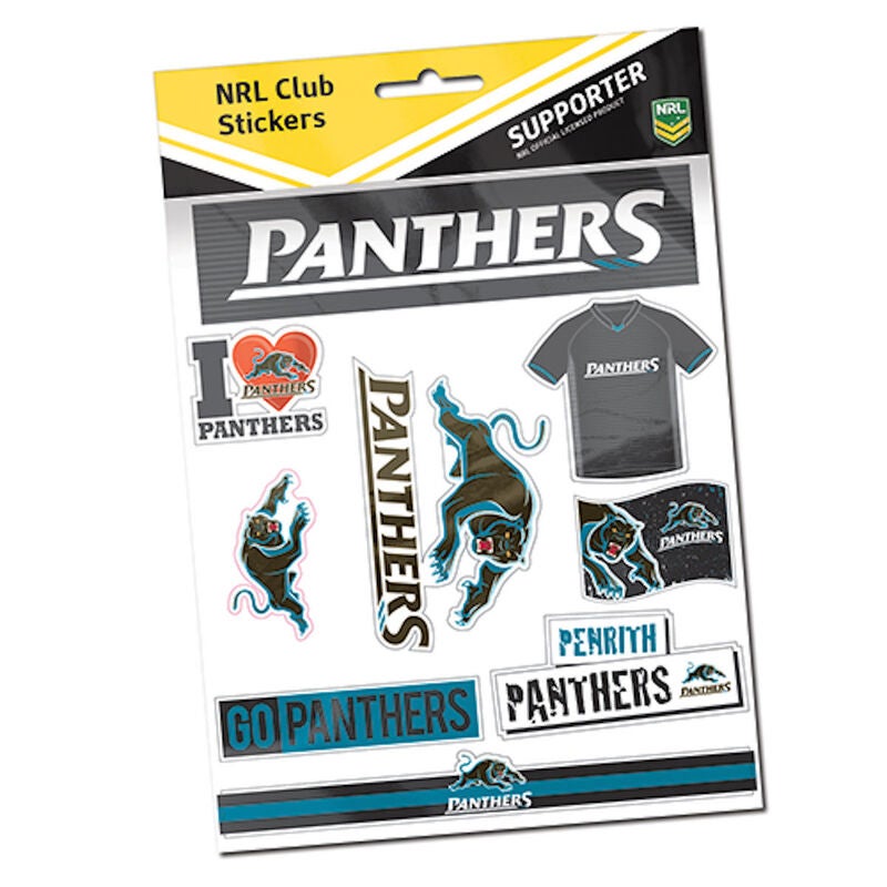 Penrith Panthers NRL LOGO Sticker Sheet for Car Bumper School Books etc
