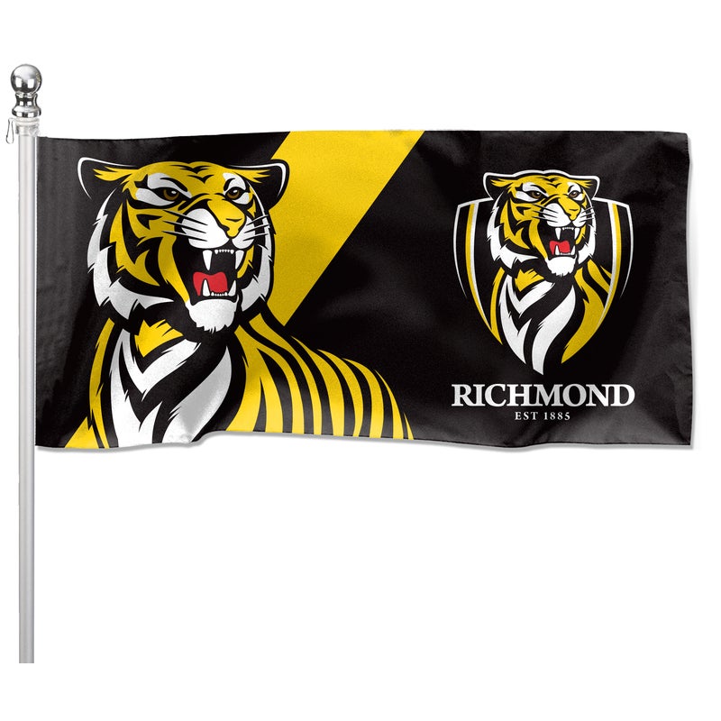 AFL Richmond Tigers Pole Flag LARGE 1800x900mm Licensed (Pole not included)