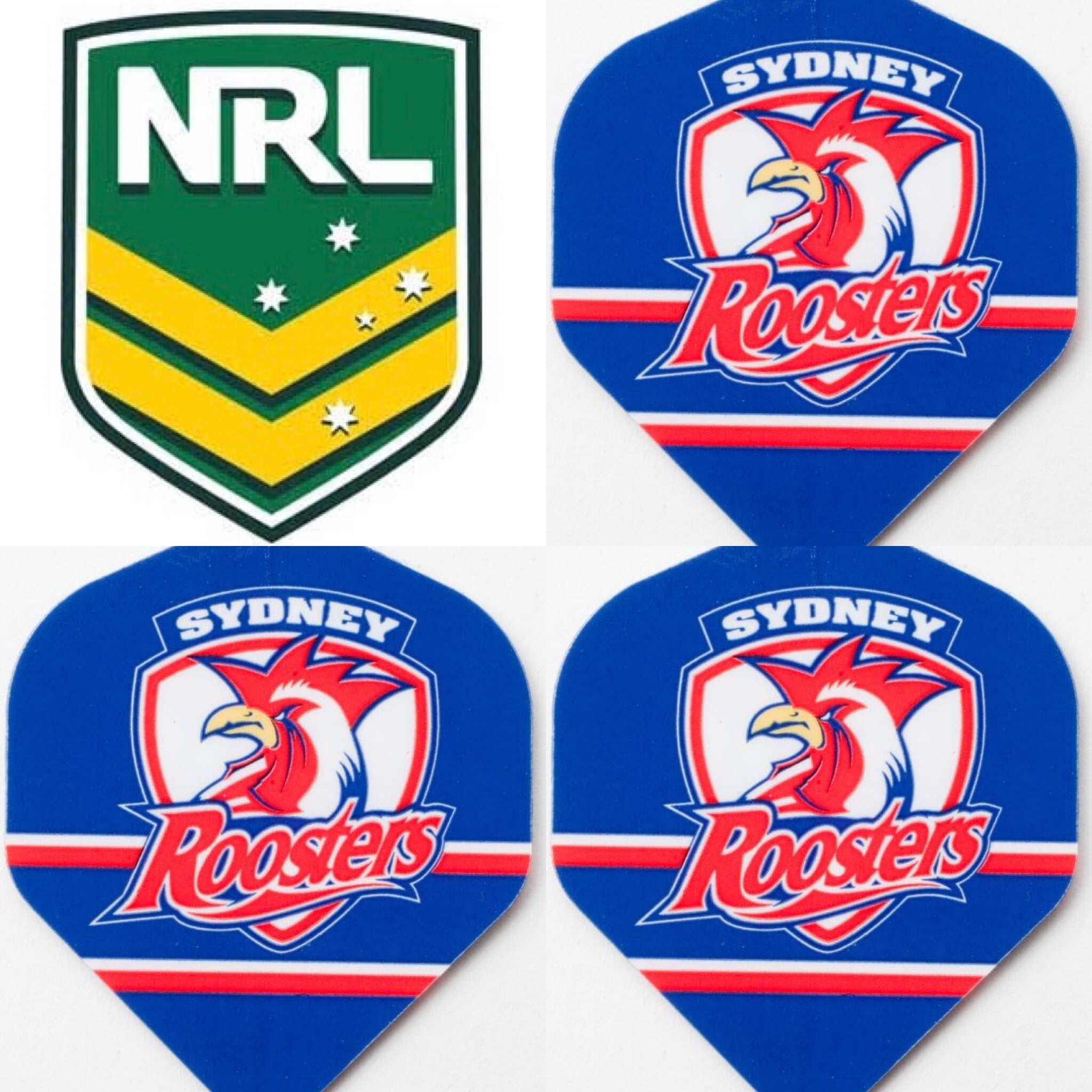 NRL Sydney Roosters Dart Board Dart Flights