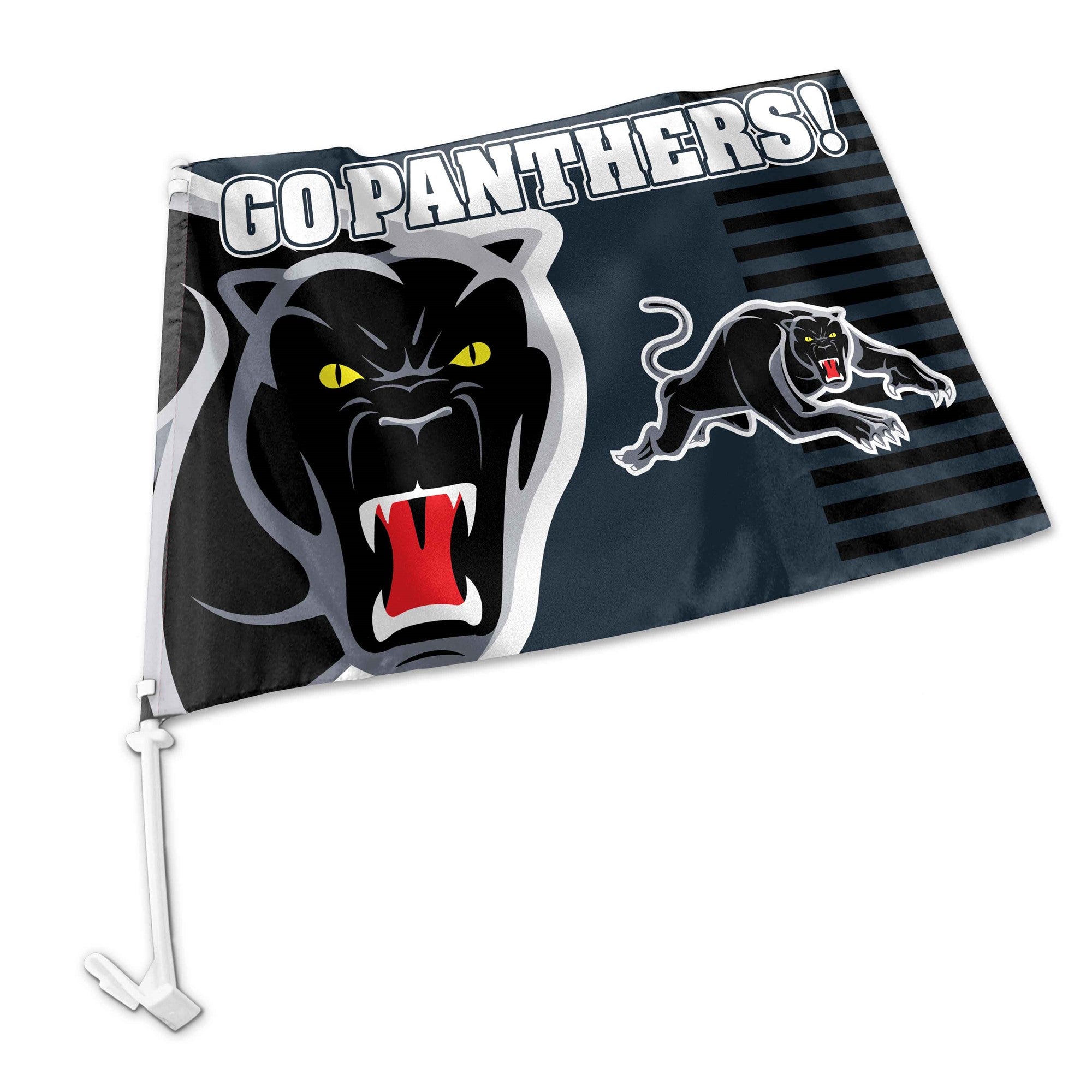 Penrith Panthers NRL Clip on Window CAR Flag includes Pole