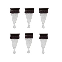 Pool Snooker Billiard Table Pockets DARK Brown Leatherette Net Set Scalloped