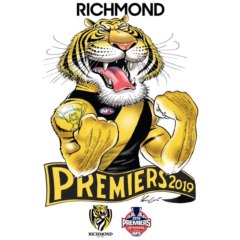 Richmond Tigers 2019 Premiers Premiership AFL Caricature Sticker