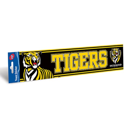 Richmond Tigers Official AFL Team Logo Bumper Sticker 305mm x 75mm