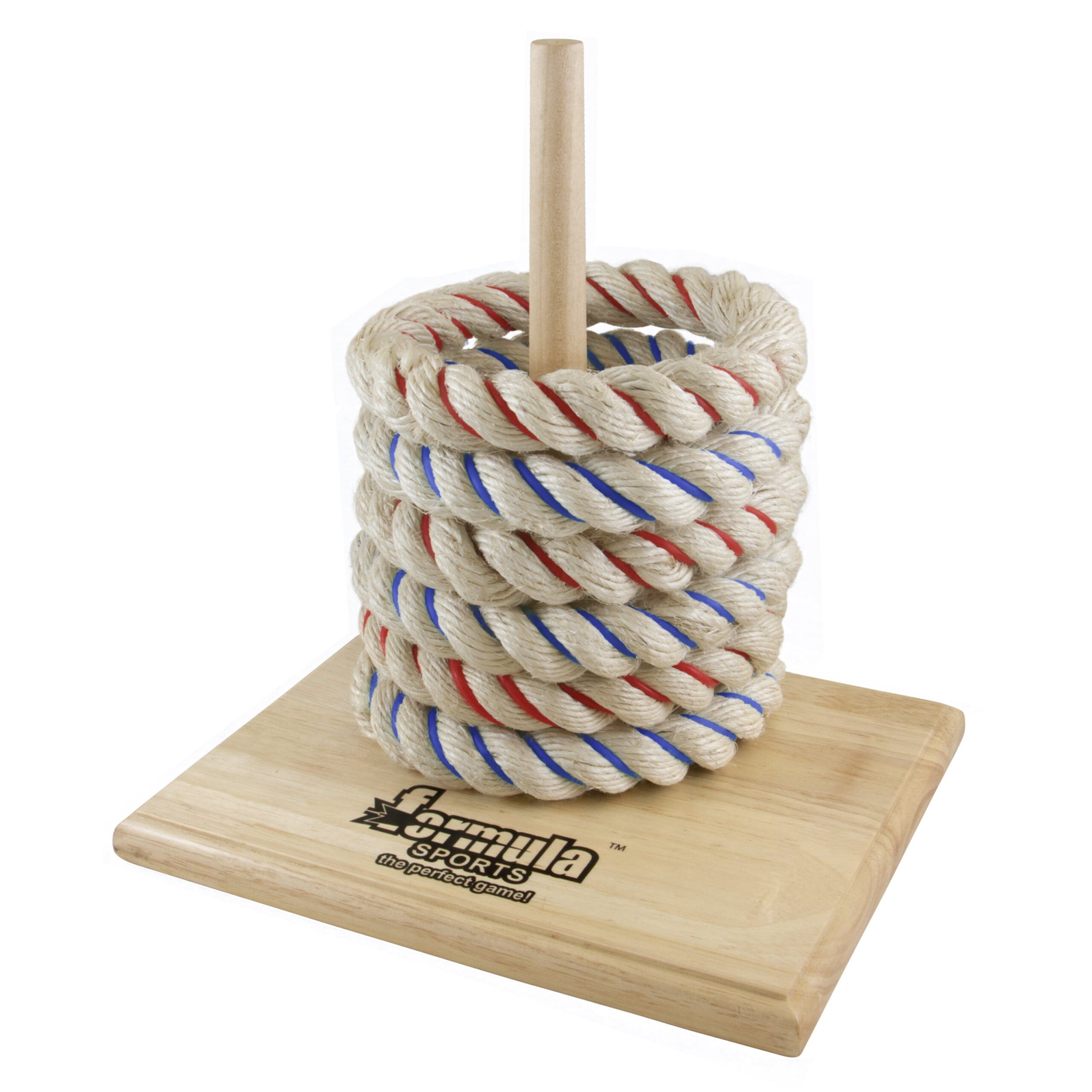 Formula Rope Quoits Set Quality Out Door Family Game includes Wooden Base & Peg