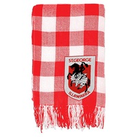 St George Illawarra Dragons NRL Rugby League TARTAN Fabric Large Throw Blanket