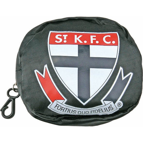 St Kilda Saints AFL Foldaway Shopping Grocery Tote Carry Bag Pouch Key Chain