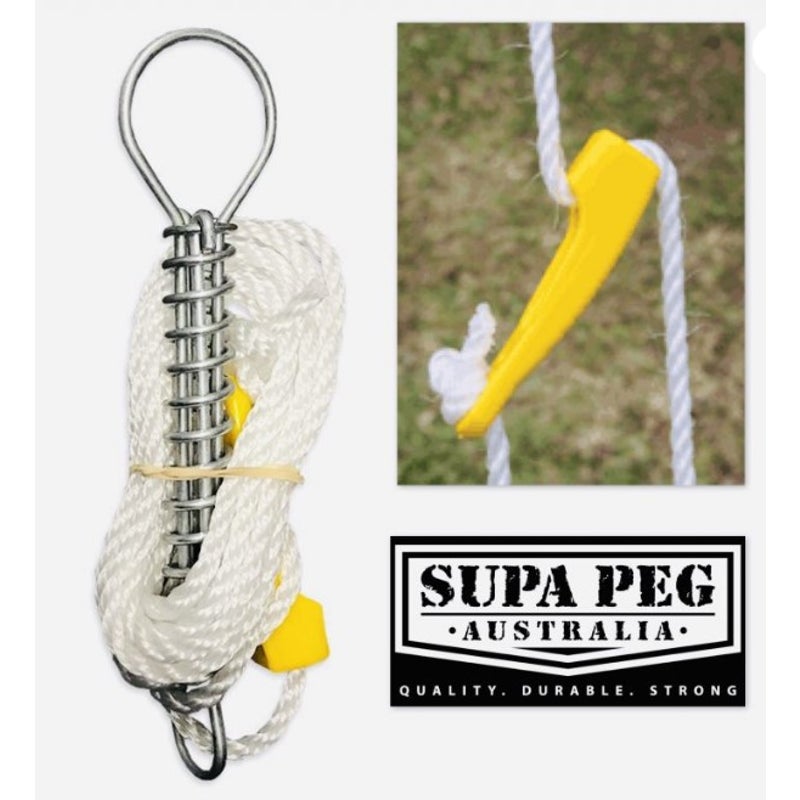 Buy SUPA PEG Deluxe MARQUEE Tent Pole Guy Ropes Spring Camping ...